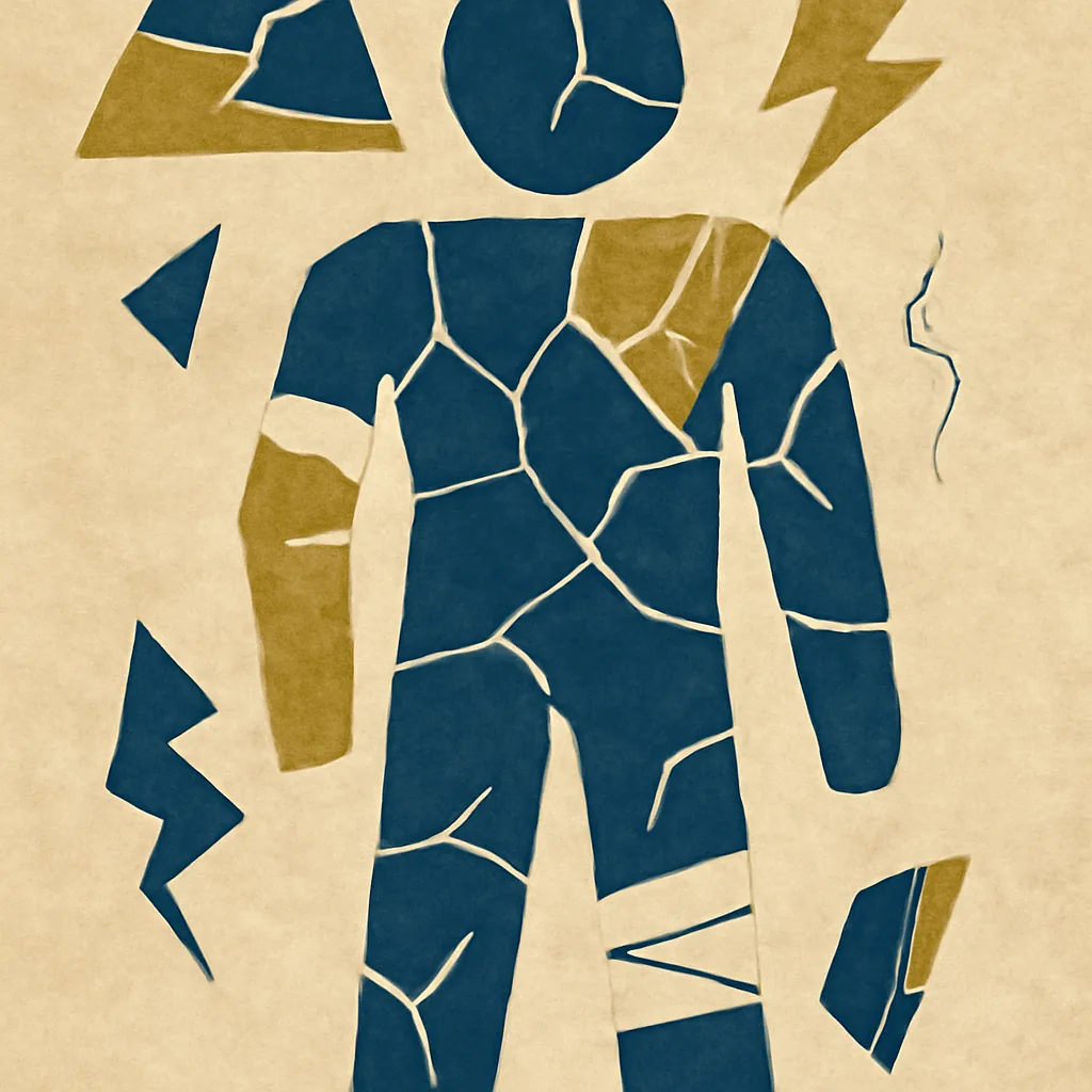 Abstract editorial illustration for: Giants Lose to Rams Amid Injuries